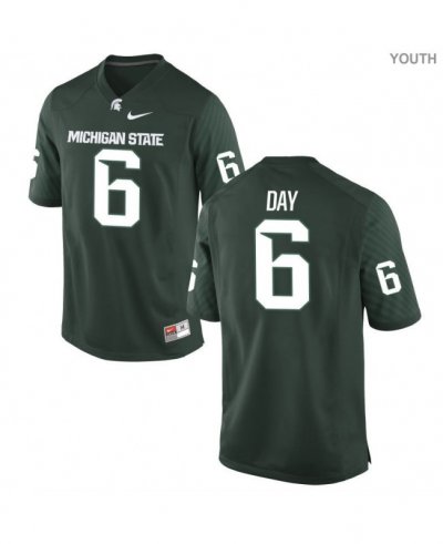 Youth Michigan State Spartans NCAA #6 Theo Day Green Authentic Nike Stitched College Football Jersey ZR32Z73KB